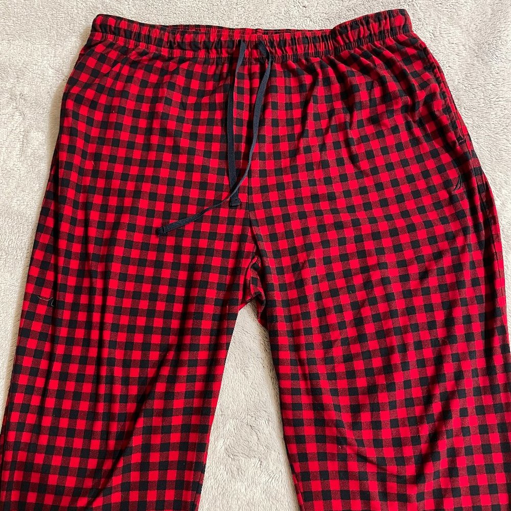 NWOT Men's Black & Red Plaid Checkered Pajama pants | XL | NAUTICA SLEEPWEAR